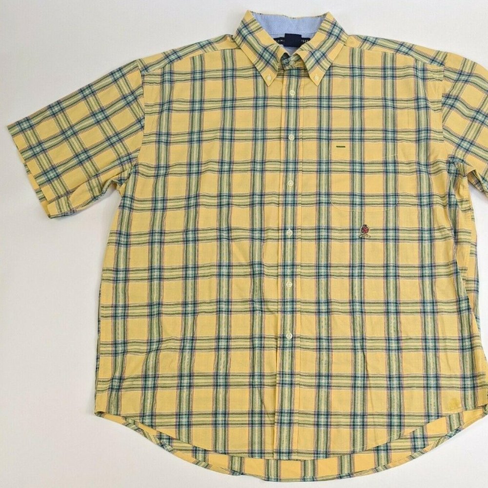 Tommy Hilfiger Yellow Plaid Short Sleeve